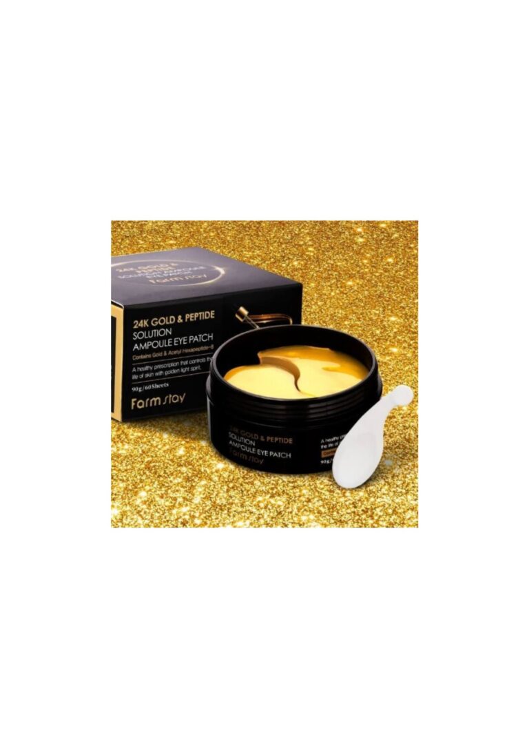 24K Gold & Peptide Solution Eye Patch είναι επιθέματα ματιών σχεδιασμένα για την καταπολέμηση των λεπτών γραμμών, των μαύρων κύκλων και της χαλάρωσης γύρω από τα μάτια.