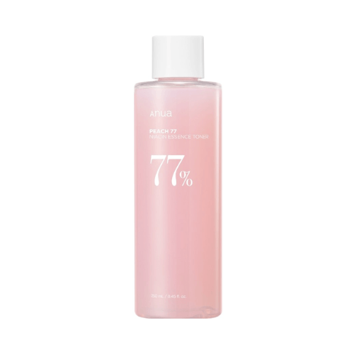 ANUA Peach 77 Niacin Essence Toner ροζ μπουκάλι με 77% εκχύλισμα ροδάκινου για λάμψη και ενυδάτωση