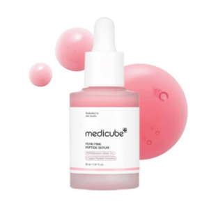 Medicube PDRN Pink Peptide Serum key ingredients including peptide complex and holy basil extract