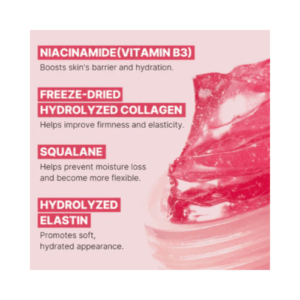 Συστατικά Medicube Collagen Jelly Cream με Niacinamide, Hydrolyzed Collagen, Squalane και Elastin