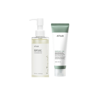 Anua Heartleaf cleansing oil και foam cleanser για double cleansing και βαθύ καθαρισμό πόρων