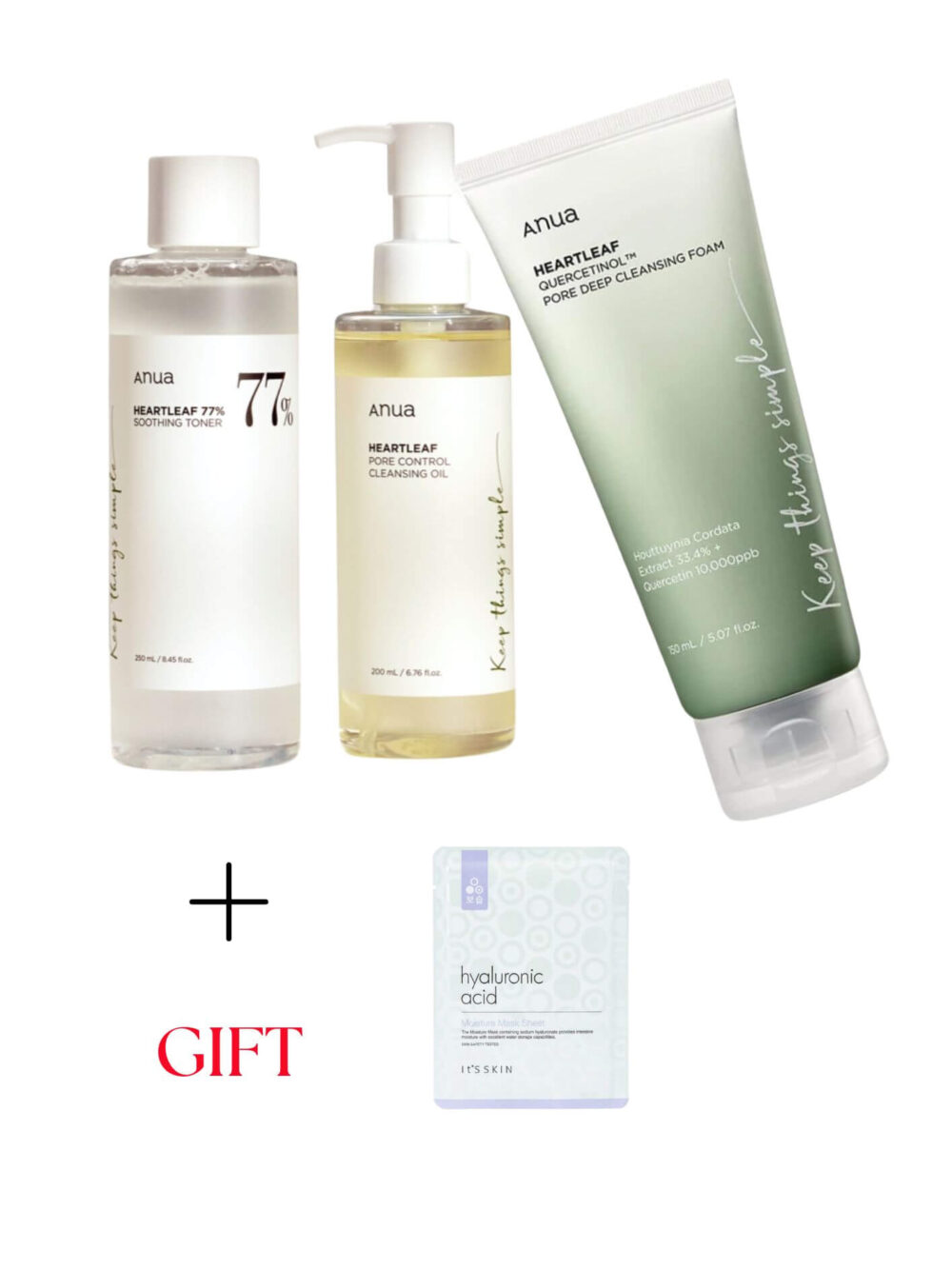 Anua Set: Scrab+Cleaning Oil+Smooting Toner