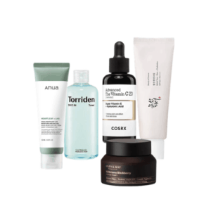 Anti-aging Korean skincare set με Vitamin C serum, hydrating toner και SPF50
