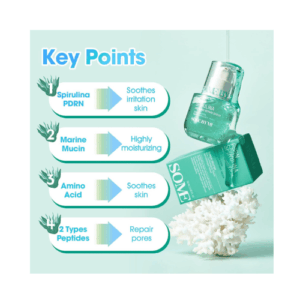 Some By Mi PDRN Spirulina Soothing Repair Serum με βασικά οφέλη όπως ενυδάτωση, καταπράυνση και φροντίδα του επιδερμικού φραγμού.
