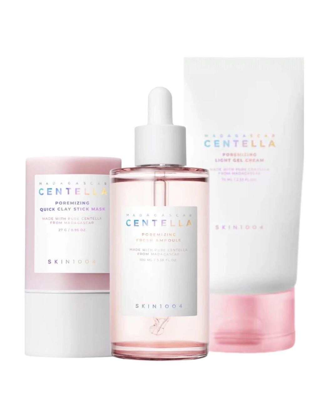 SKIN1004 Madagascar Centella Poremizing set με clay mask, ampoule και gel cream για pore care και glow skin