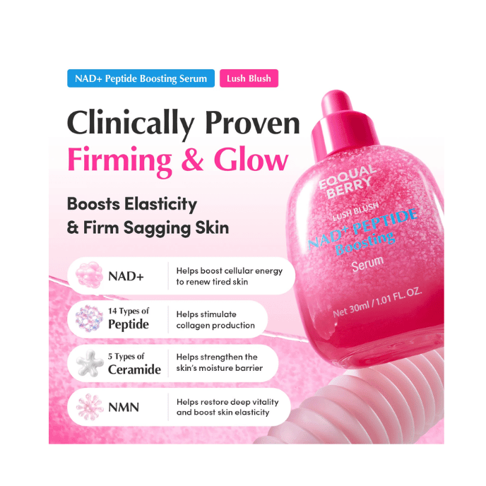 Eqqualberry NAD+ Peptide Boosting Serum με 14 πεπτίδια, 5 ceramides και NMN για σφριγηλότητα και λάμψη