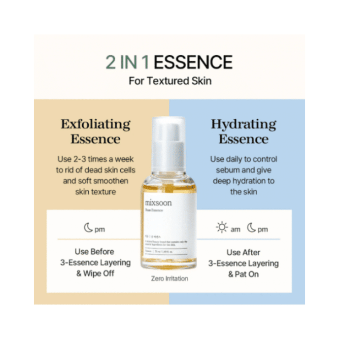 Mixsoon Bean Essence 2 σε 1 για ήπια απολέπιση και ενυδάτωση
